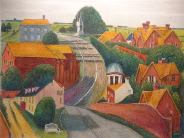 Malerei mit dem Titel "Village retraite." von Jacques Tafforeau, Original-Kunstwerk, Andere