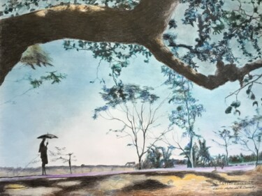 Pittura intitolato "Promenade méditativ…" da Jacques Tafforeau, Opera d'arte originale, Altro