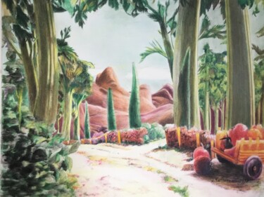 Painting titled "Le chemin alimentai…" by Jacques Tafforeau, Original Artwork, Other