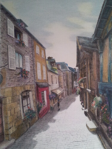 Peinture intitulée "Rue du petit port e…" par Jacques Tafforeau, Œuvre d'art originale, Autre