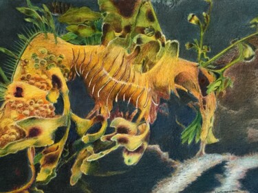 Peinture intitulée "Le cheval de mer." par Jacques Tafforeau, Œuvre d'art originale, Autre