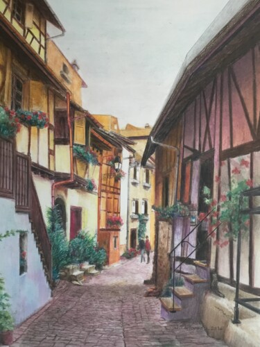 Painting titled "Ruelle." by Jacques Tafforeau, Original Artwork, Other