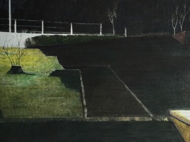 Peinture intitulée "La nuit au square." par Jacques Tafforeau, Œuvre d'art originale, Autre