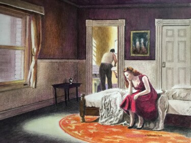 Peinture intitulée "Lassitude." par Jacques Tafforeau, Œuvre d'art originale, Autre