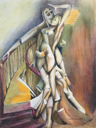 Peinture intitulée "Descente de l’escal…" par Jacques Tafforeau, Œuvre d'art originale, Autre