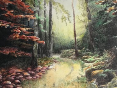 Peinture intitulée "Forêt de Bruceliand…" par Jacques Tafforeau, Œuvre d'art originale, Autre