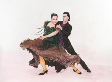 Schilderij getiteld "Flamenco le macho." door Jacques Tafforeau, Origineel Kunstwerk, Anders