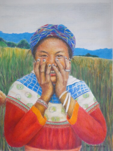 Peinture intitulée "Le rire retenu. Sel…" par Jacques Tafforeau, Œuvre d'art originale, Autre