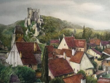 Peinture intitulée "Lavardin village" par Jacques Tafforeau, Œuvre d'art originale, Autre