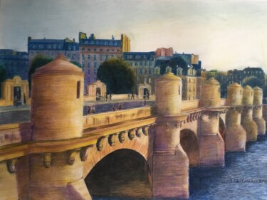 Painting titled "Le Pont Neuf avec r…" by Jacques Tafforeau, Original Artwork, Other