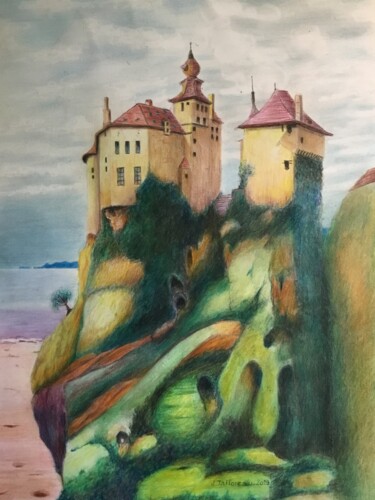 Painting titled "CHAPELLE ABSIDIALE" by Jacques Tafforeau, Original Artwork, Watercolor