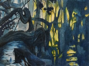 Peinture intitulée "ABSTRACTION FORESTI…" par Jacques Tafforeau, Œuvre d'art originale, Aquarelle