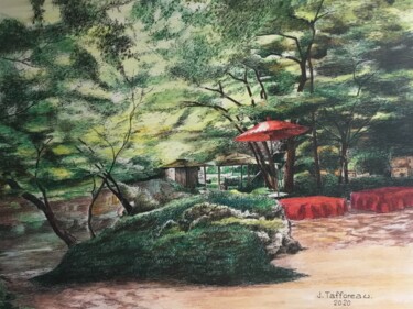 Painting titled "LA GUINGUETTE N’EST…" by Jacques Tafforeau, Original Artwork, Watercolor