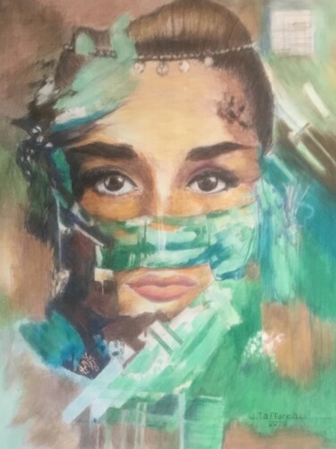 Pintura titulada "AUDREY." por Jacques Tafforeau, Obra de arte original, Acuarela