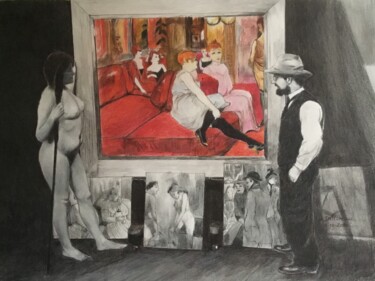 Pittura intitolato "LE TABLEAU, L’ARTIS…" da Jacques Tafforeau, Opera d'arte originale, Acquarello