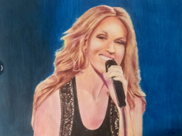 Painting titled "CHANTEUSE CANADIENN…" by Jacques Tafforeau, Original Artwork, Watercolor