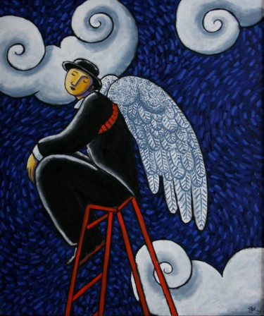 "L'ange perdu" başlıklı Tablo Jacques Tange tarafından, Orijinal sanat, Petrol
