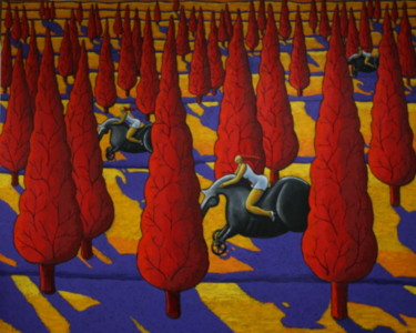 Картина под названием "Traveling South" - Jacques Tange, Подлинное произведение искусства, Масло