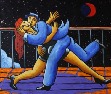 Peinture intitulée "Titanic Tango" par Jacques Tange, Œuvre d'art originale, Huile
