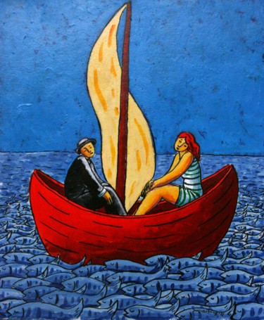 Картина под названием "Without Wind" - Jacques Tange, Подлинное произведение искусства, Акрил