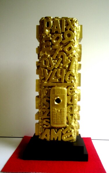 Sculpture titled "SMS'ART" by Jacques Troupel, Original Artwork, Metals