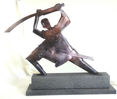 Skulptur mit dem Titel "samouraï" von Jacques Troupel, Original-Kunstwerk, Aluminium