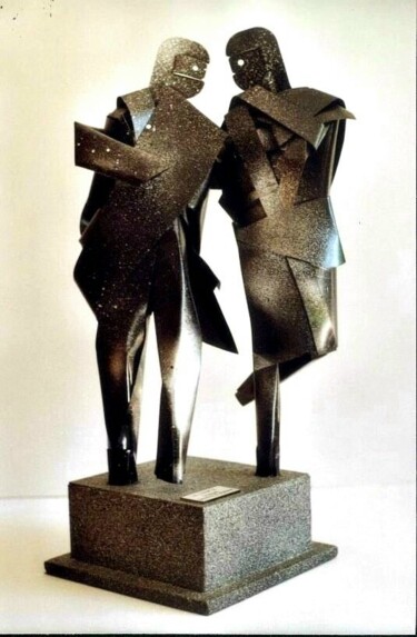 Scultura intitolato "le couple" da Jacques Troupel, Opera d'arte originale, Alluminio