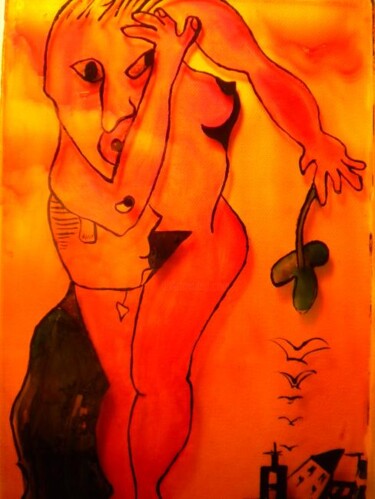 Peinture intitulée "ADAM & EVE" par Jacques Van Moer, Œuvre d'art originale, Huile