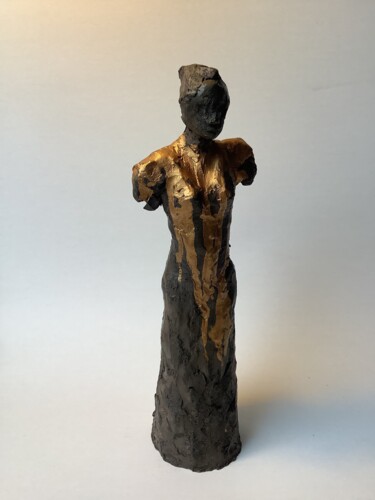 Sculpture titled "La femme" by Jacques Vautier, Original Artwork, Clay