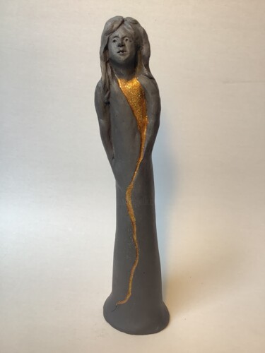Sculptuur getiteld "Féministe" door Jacques Vautier, Origineel Kunstwerk, Klei