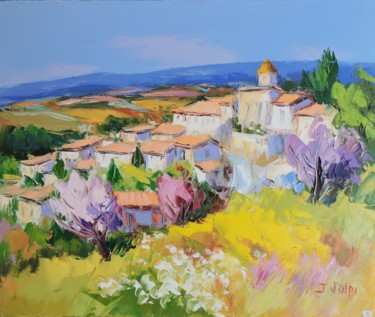 Peinture intitulée "Village d'Aurel au…" par Jacques Volpi, Œuvre d'art originale