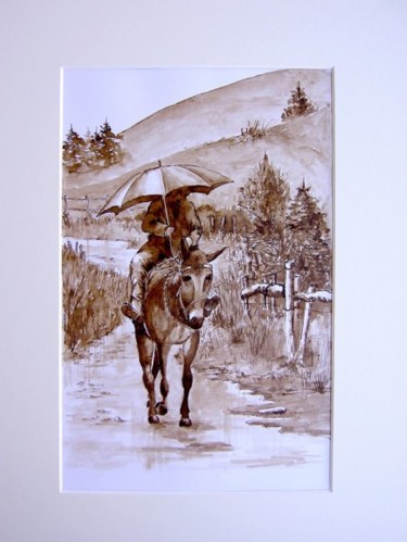 Peinture intitulée "Sous la pluie" par Jacques Bonnet, Œuvre d'art originale