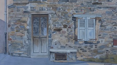 Painting titled "Maison à Blesle en…" by Jacques Bouquet, Original Artwork, Watercolor