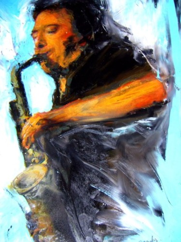 Peinture intitulée "John Zorn" par Jacques Cauda, Œuvre d'art originale