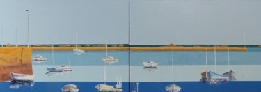 Peinture intitulée "Port de Kérity" par Jacques D'Etais, Œuvre d'art originale, Huile Monté sur Châssis en bois