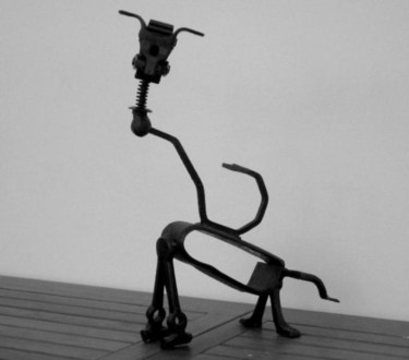 Sculpture intitulée "Gaspard l'ethologue" par Jacques Egli, Œuvre d'art originale, Métaux