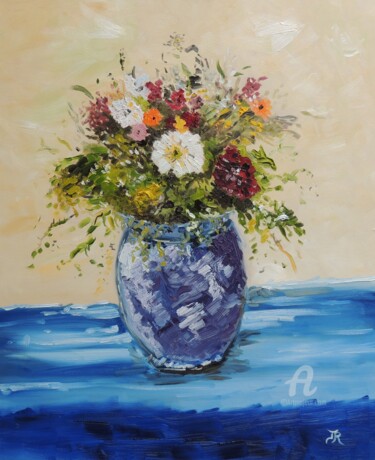 Peinture intitulée "Bouquet de fleurs d…" par Jordan Ravy, Œuvre d'art originale, Huile