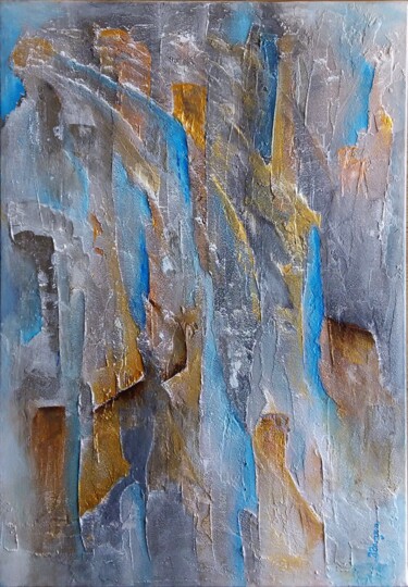 Peinture intitulée "Tectonique en peint…" par Jacques Inizan, Œuvre d'art originale, Acrylique