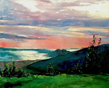 Pittura intitolato "Ciel bord de mer" da Jacques Lajoinie, Opera d'arte originale, Olio