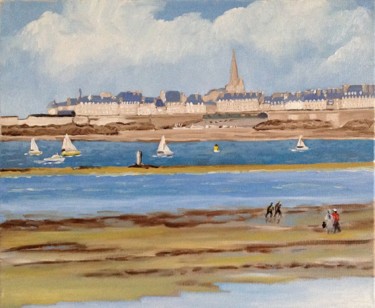 Painting titled "Saint-Malo" by Jacques Lajoinie, Original Artwork, Oil