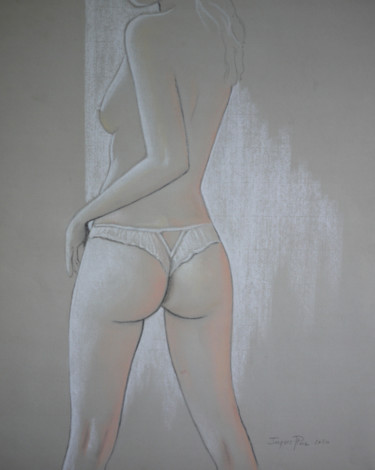 Drawing titled "Dentelle" by Jacques Place, Original Artwork, Pastel