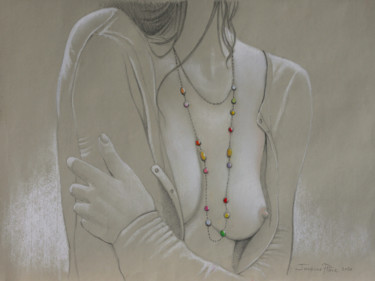 Drawing titled "Le jeu des perles d…" by Jacques Place, Original Artwork, Pencil