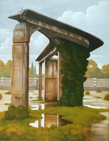 Peinture intitulée "Terrain vague" par Jacques Place, Œuvre d'art originale, Acrylique