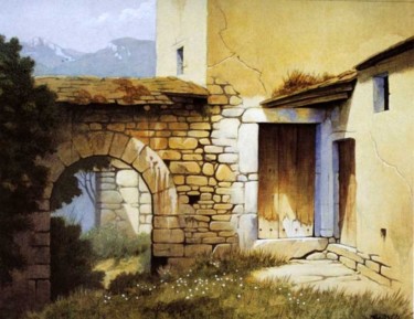 Painting titled "Puertolas" by Jacques Place, Original Artwork, Oil