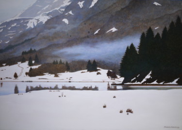 Peinture intitulée "La piste" par Jacques Place, Œuvre d'art originale, Acrylique