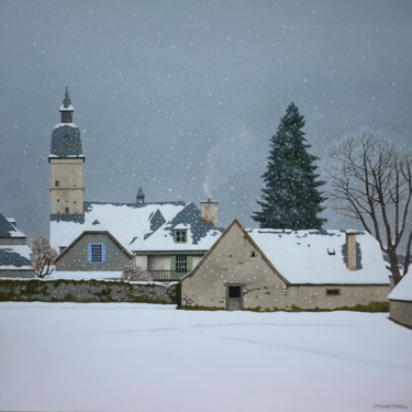 Painting titled "Arrens sous la neige" by Jacques Place, Original Artwork, Acrylic
