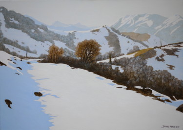 Painting titled "Le chemin blanc" by Jacques Place, Original Artwork, Acrylic
