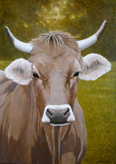 Peinture intitulée "la Vache" par Jacques Place, Œuvre d'art originale, Acrylique