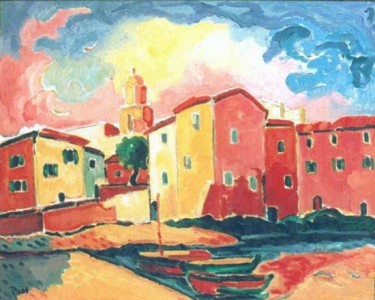 Painting titled "La Ponche à Saint-T…" by Jacques Pons, Original Artwork, Oil