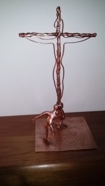 Sculpture titled "L"Abbé Maurice chev…" by Jacques Tronquet, Original Artwork, Metals